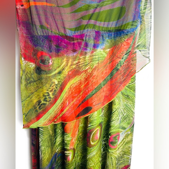 Beautiful Vibrant Peacock Inspired Dress *NWT - Picture 9 of 14